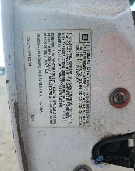 1998 Chevrolet Gmt-400 C2500 from USA, damaged, VIN 1GBGC24R0WZ123784